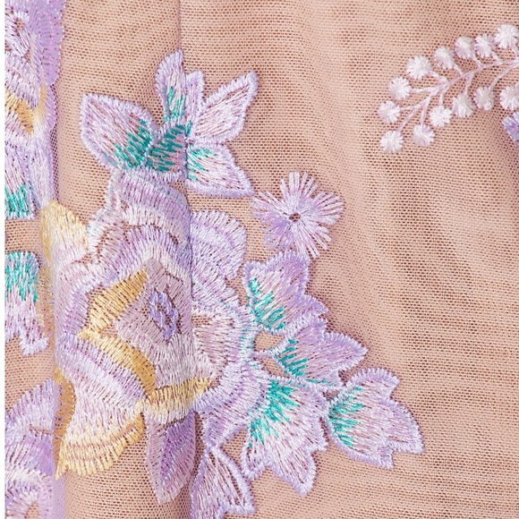 Bronx and Banco NWOT Eva Midi Dress in Lilac Floral Embroidery Size XS US 2 - Picture 6 of 14